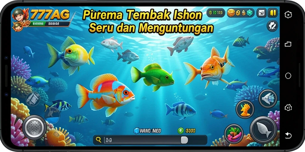 Screenshot utama 777AG menampilkan gameplay seru Tembak Ikan.