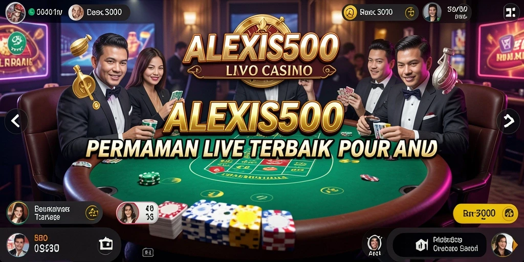 Tampilan gameplay ALEXIS500 menampilkan dealer profesional dalam aksi permainan Live Casino.
