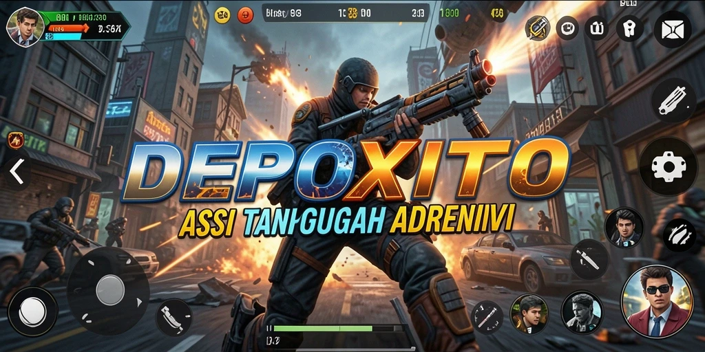 Tampilan gameplay seru dalam DEPOXITO yang penuh aksi.