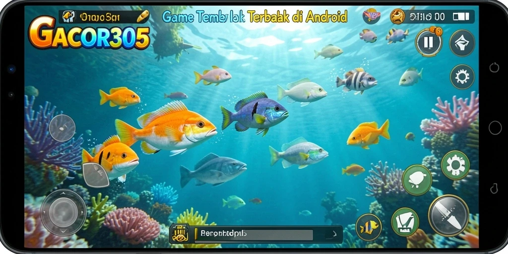 Screenshot gameplay GACOR305 menampilkan aksi menembak ikan yang mendebarkan.