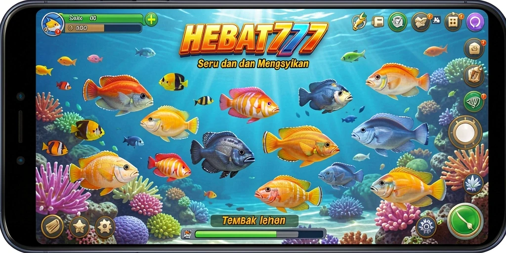 Screenshot HEBAT777 yang menampilkan serunya gameplay Tembak Ikan.