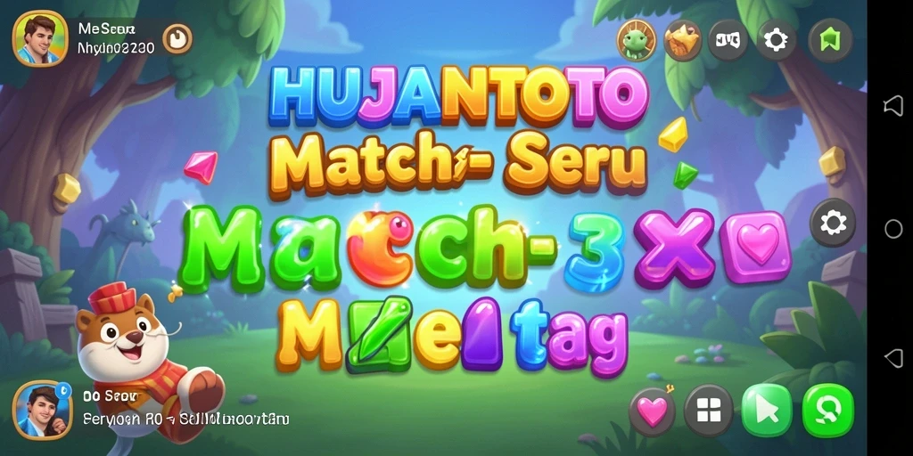 Gameplay seru HUJANTOTO dengan tantangan Match-3.