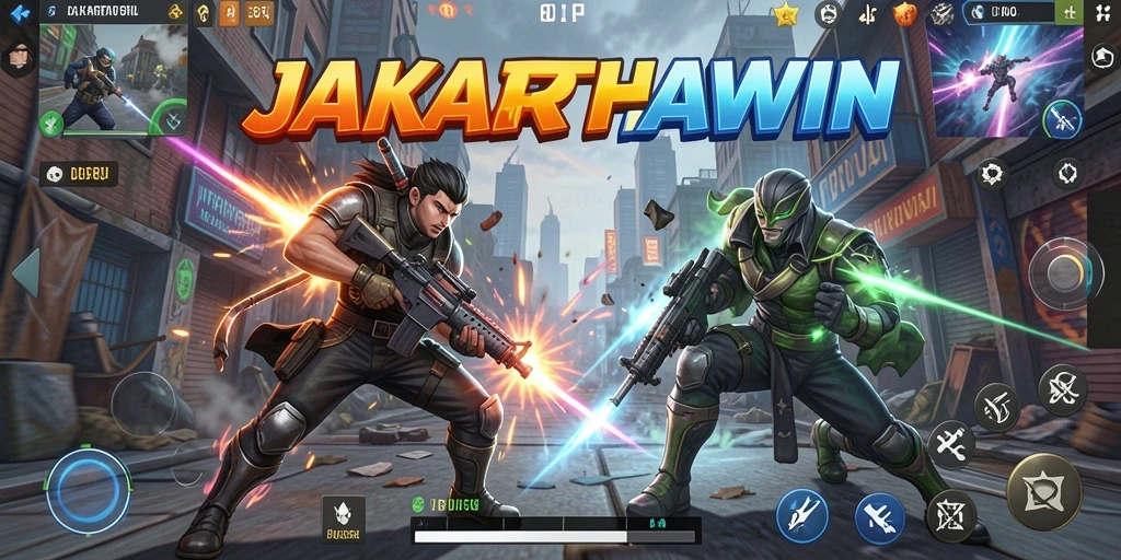 Gameplay seru dari JAKARTAWIN dengan aksi pertarungan intens.