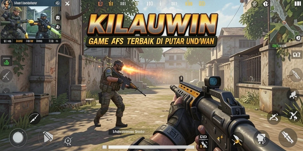 Screenshot gameplay KILAUWIN menampilkan aksi menegangkan dalam pertempuran FPS.