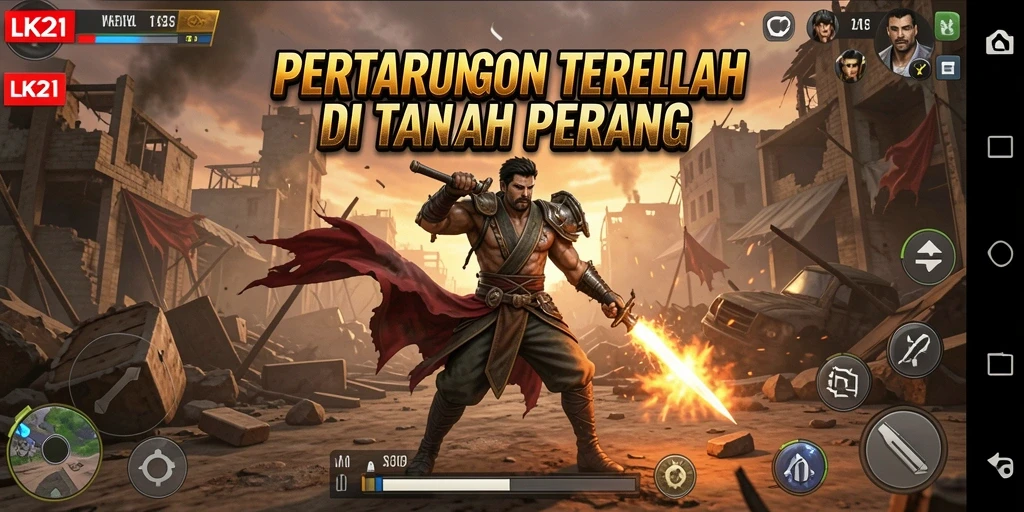 Menampilkan aksi intens dalam pertarungan Battle Royale.