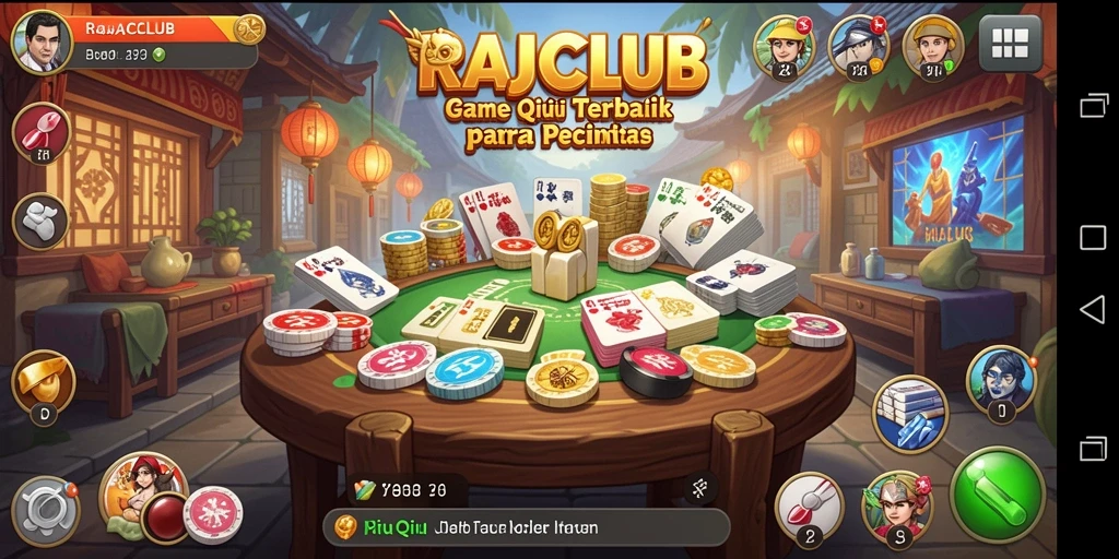 Gameplay seru RAJACLUB dengan kartu QiuQiu.
