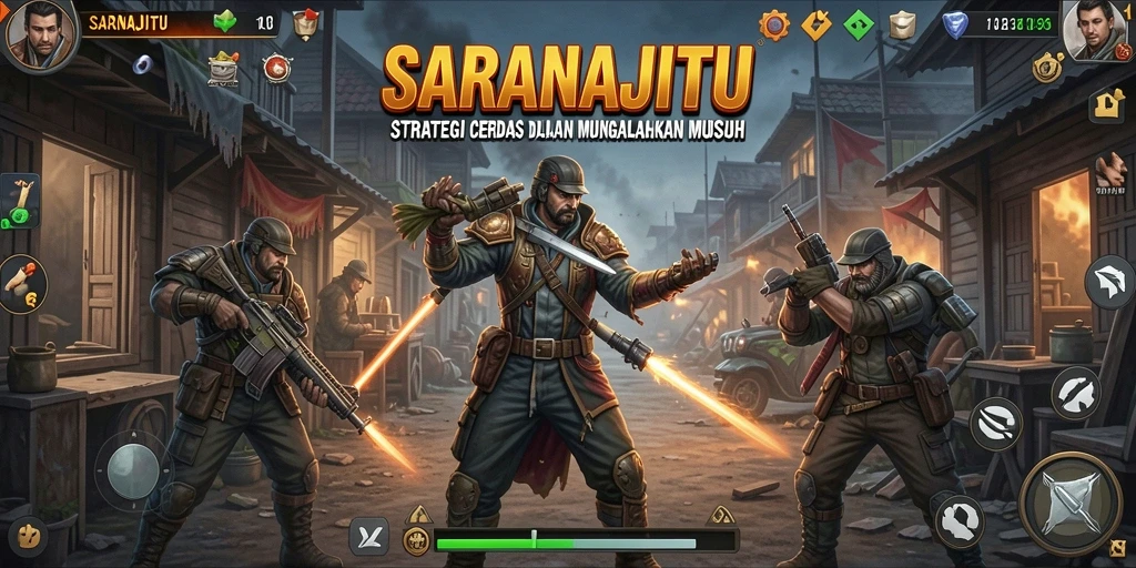 Tampilan gameplay SARANAJITU yang menantang dan strategis.