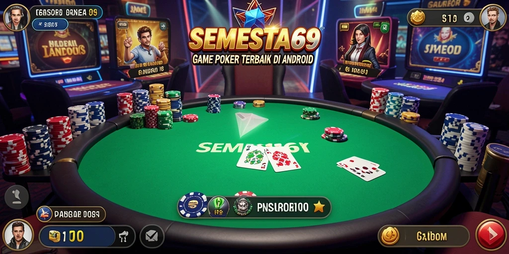 Tampilan gameplay Poker di SEMESTA69 yang menarik dan interaktif.